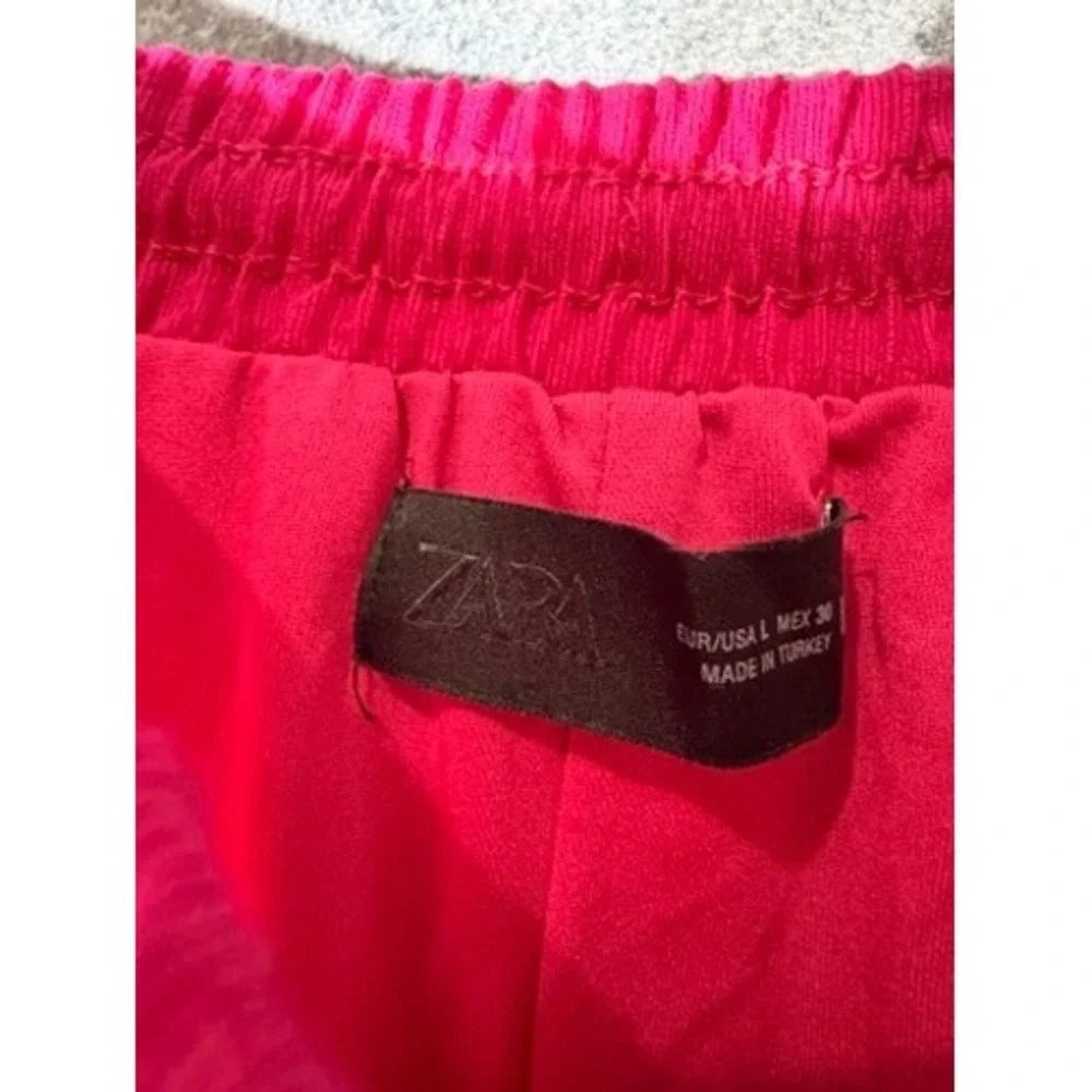 Zara Pink Crinkle Maxi Skirt Elastic Waist Boho Flowy Size L 03897089630047